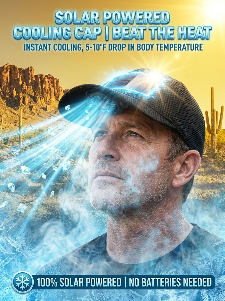 [Outdoor Cooling Essential] Solar-Powered Breathable Mesh Baseball Cap