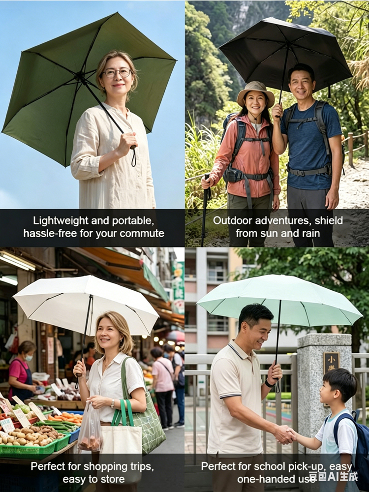【Dual-purpose for sunny and rainy days】Ultra-light pencil-style sunshade umbrella