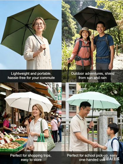 【Dual-purpose for sunny and rainy days】Ultra-light pencil-style sunshade umbrella