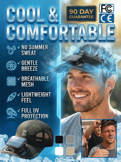 [Outdoor Cooling Essential] Solar-Powered Breathable Mesh Baseball Cap