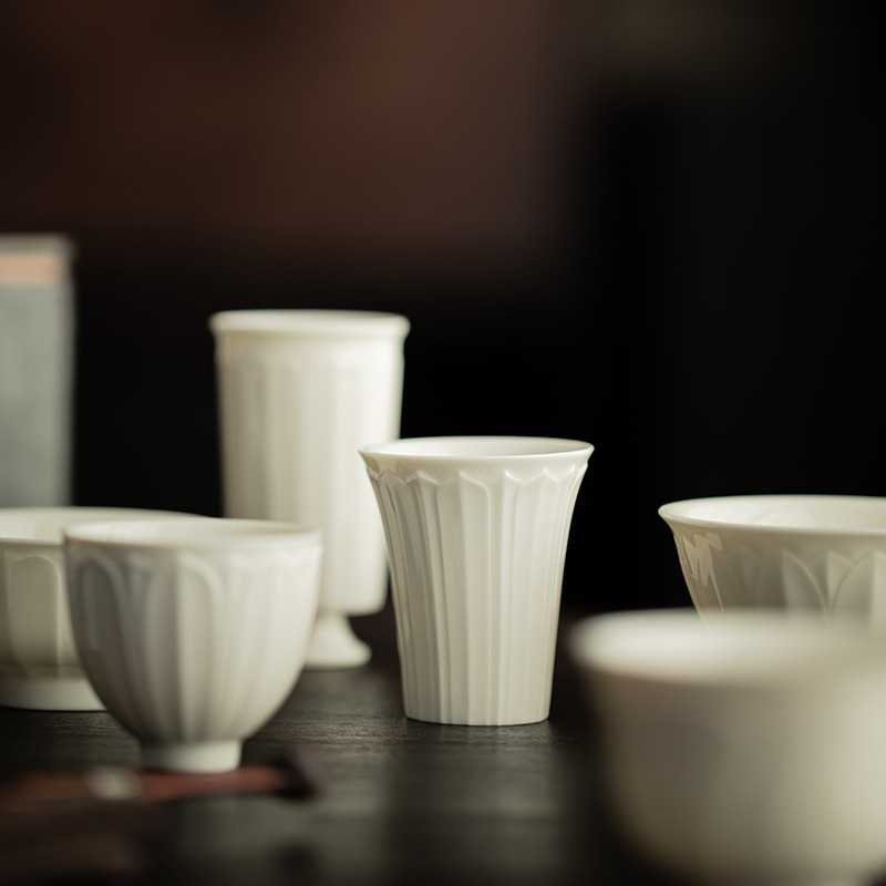 Tasse à thé blanche imitation dynastie Song Ding Kiln, tasse à thé simple, tasse parfumée en céramique faite à la main, tasse à thé Kung Fu, petite tasse
