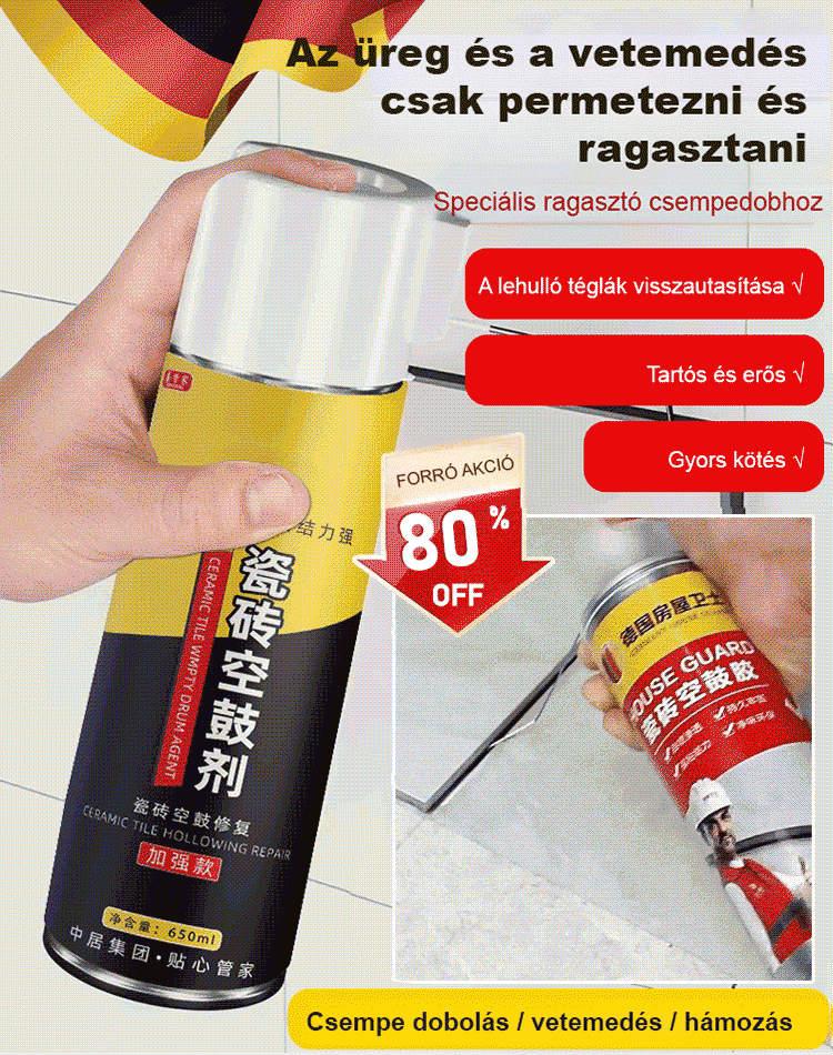🧱 Speciális ragasztó üreges csempékhez ✨ Nem kell leszerelni a csempéket, egy perc alatt rögzíthető