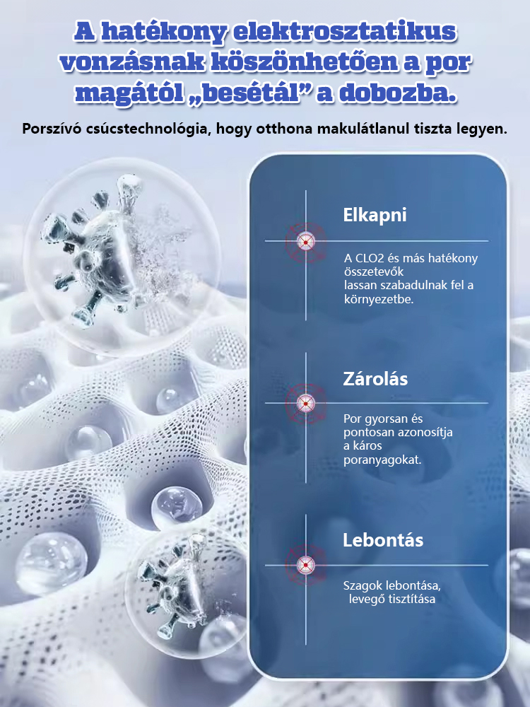 🌪️Hurrikán erejű szívóerő! A porszívó varázslatos doboza 🧹 pillanatok alatt felszippantja a levegőben lévő port és törmeléket!