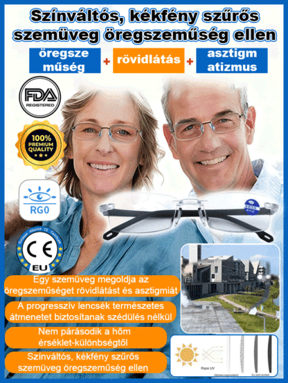 🛡️Dupla védelem, magas felbontású kék fény szűrős szemüveg👀 Sugárzásmentesít és csökkenti a fáradtságot 📱 Mobiltelefonozás közben nem fárasztja a szemet