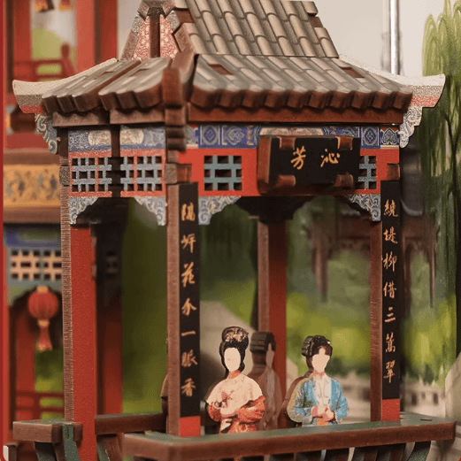 A Dream in Red Mansions DIY Book Nook Kit – Chinese Classic Miniature Bookshelf Insert