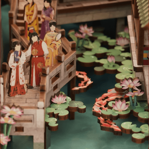 A Dream in Red Mansions DIY Book Nook Kit – Chinese Classic Miniature Bookshelf Insert