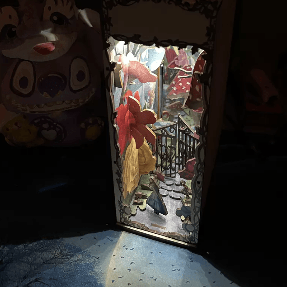 Alice in Wonderland Magic Garden Book Nook with Touch Light DIY Kit