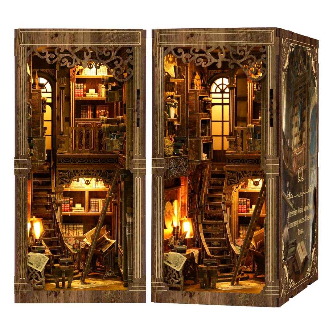 Ancient Book DIY Book Nook Kit Vintage Library Bookshelf Inser