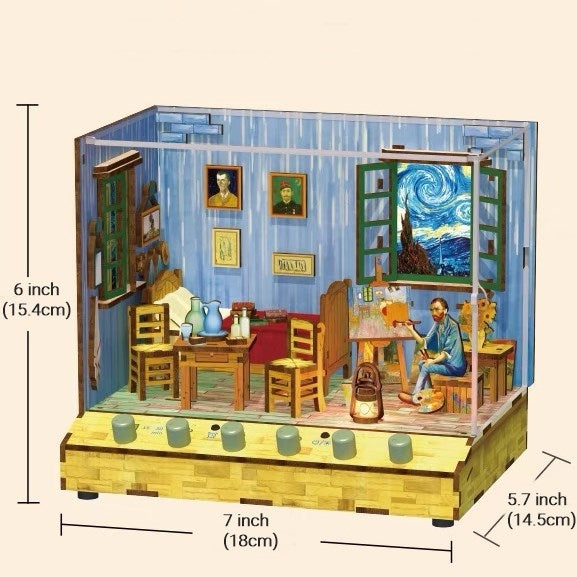Van Gogh's Bedroom in Arles DIY Miniature House – Miniature Art Inspired Home Decoration
