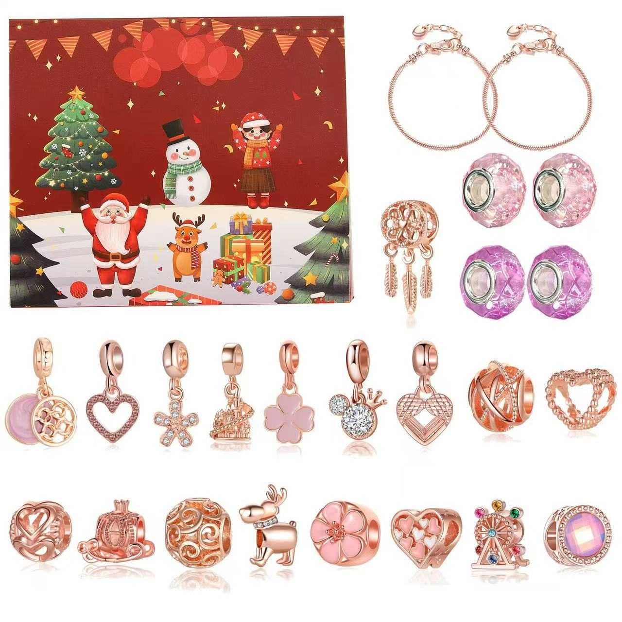 Advent Calendar DIY Charm Bracelet Set – 24 Days Dream Catcher Jewelry Countdown Gift