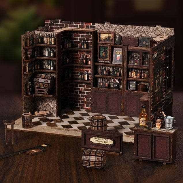 Corner Tavern DIY Miniature House Kit Wooden Pub Model