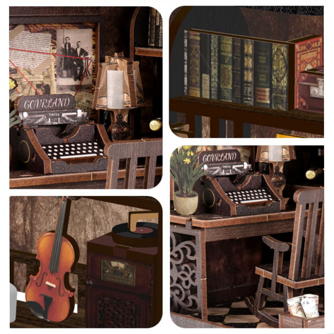 Sherlock Holmes Detective Agency DIY Book Nook Kit Mystery Puzzle