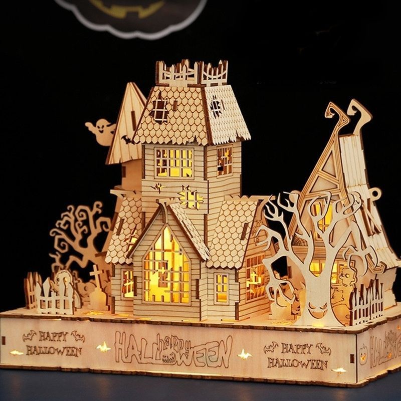 Halloween Haunted House 3D Wooden Puzzles