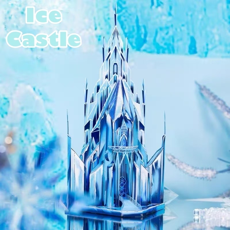Frozen Elsa Ice Castle 3D Metal Puzzle with LED Light String DIY Model