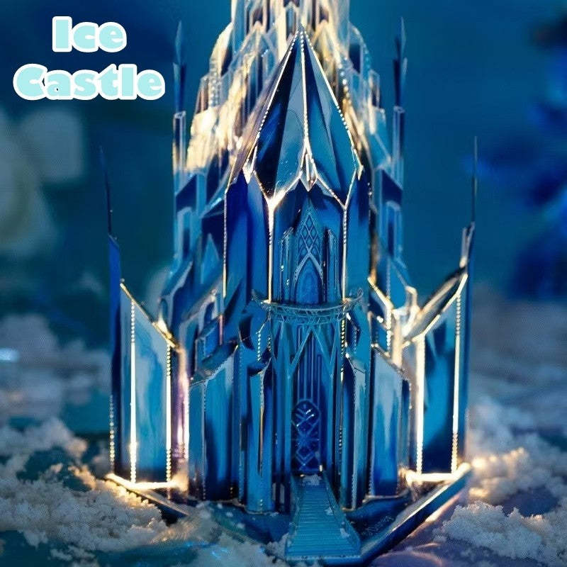 Frozen Elsa Ice Castle 3D Metal Puzzle with LED Light String DIY Model