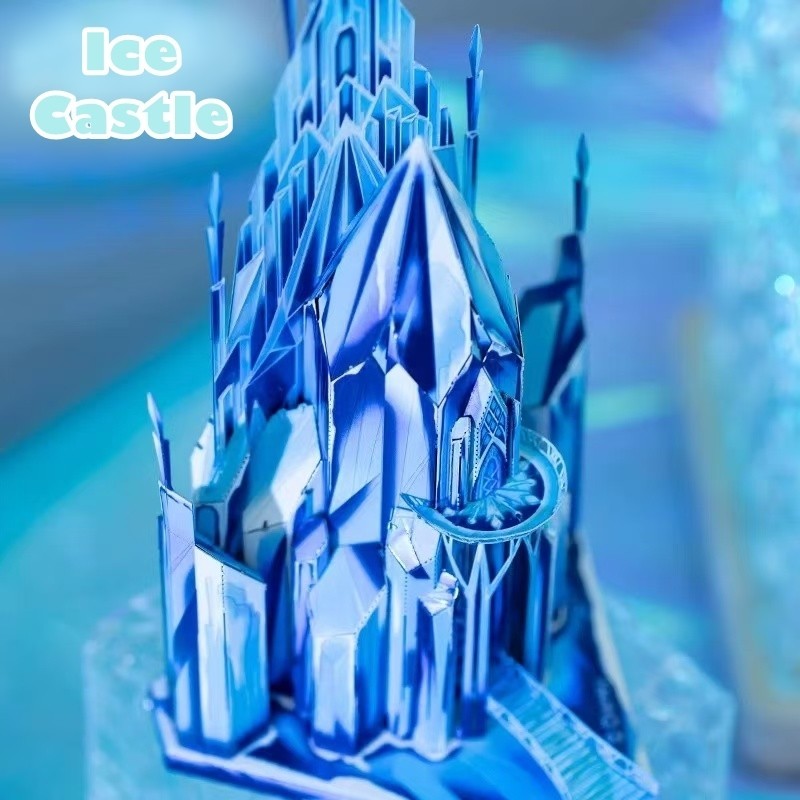 Frozen Elsa Ice Castle 3D Metal Puzzle with LED Light String DIY Model