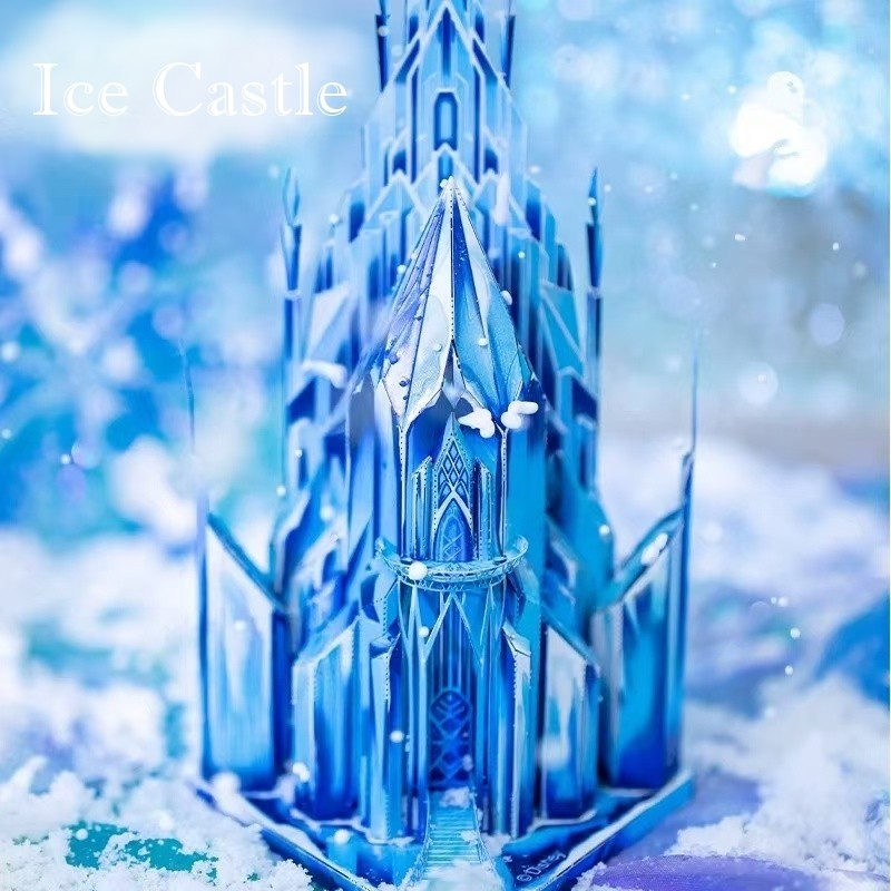 Frozen Elsa Ice Castle 3D Metal Puzzle with LED Light String DIY Model