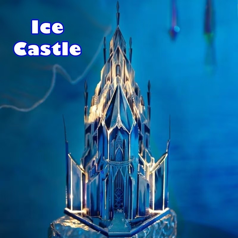 Frozen Elsa Ice Castle 3D Metal Puzzle with LED Light String DIY Model