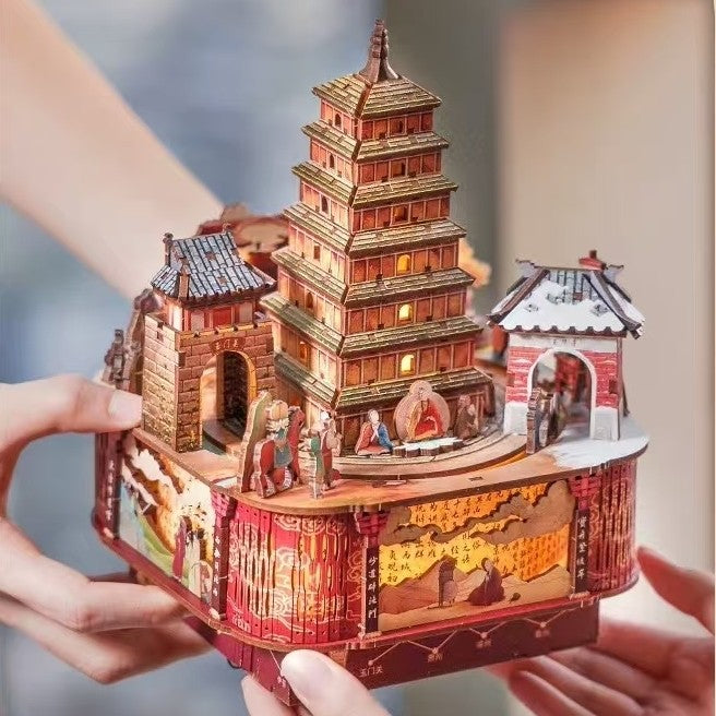 Journey to the West DIY Music Box Xuanzang Buddhist Story Rotating Wheel Puzzle
