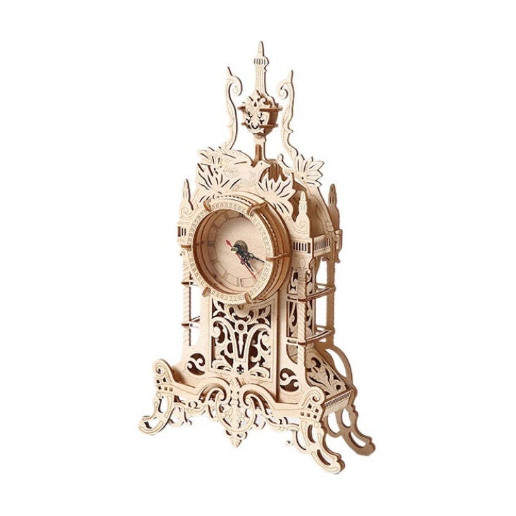 Old Clock Tower 3D Wooden Puzzle Vintage Hollow Out Design Educational DIY Toy