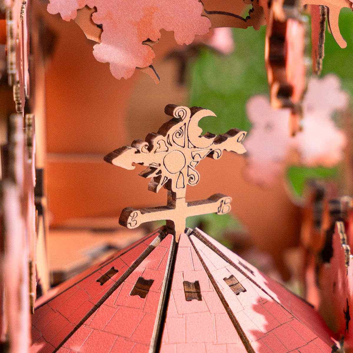 Sakura Tree House 3D Wooden Puzzle DIY Two Story Mechanical Model Gift