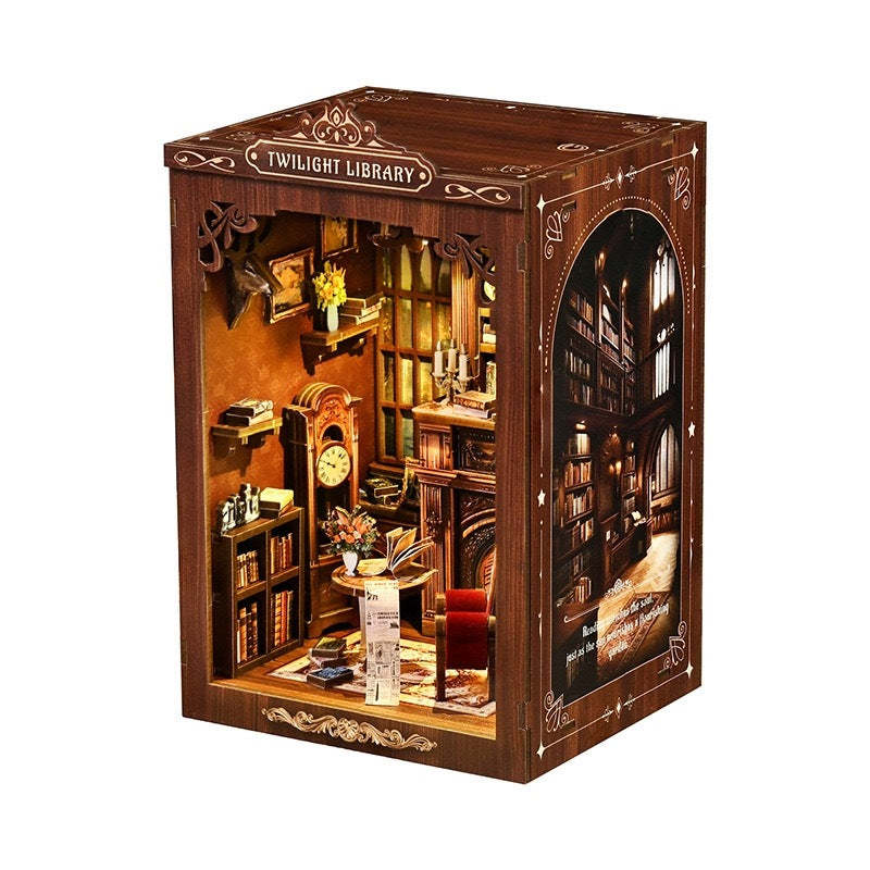 Twilight Library DIY Book Nook Kit – Miniature Enchanted Bookshelf Scene for Collectors