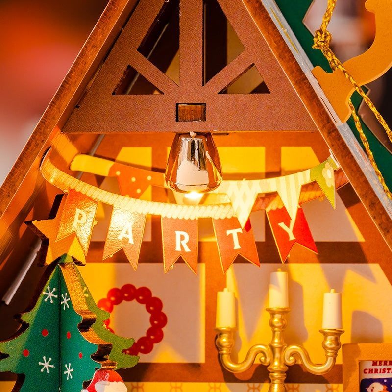 Twinkling Christmas House DIY Miniature House Kit – Festive Miniature Holiday Home Decoration