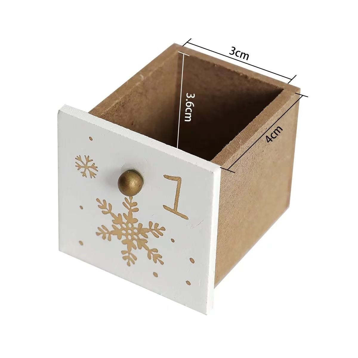 White Christmas Tree Wooden Advent Calendar – 24 Days Holiday Countdown & Gift