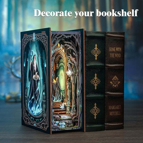 Wonderland Forest DIY Book Nook Kit – Miniature Bookshelf Insert & Reading Nook Décor
