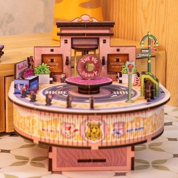 Zootopia 3D Wooden Puzzle Music Box – DIY Mechanical Model Kit