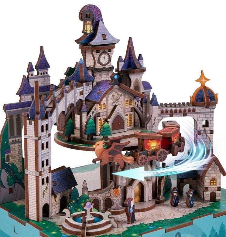 Magical Castle 3D Wooden Music Box Puzzle DIY Wizard Model