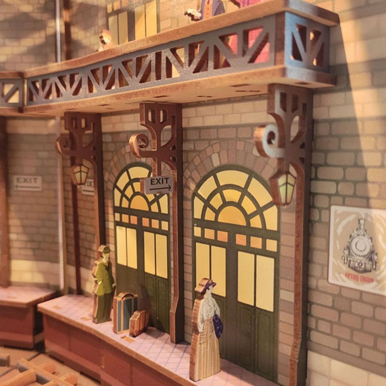 Age of Steam DIY Book Nook Kit – Steampunk Miniature Bookshelf Insert Diorama