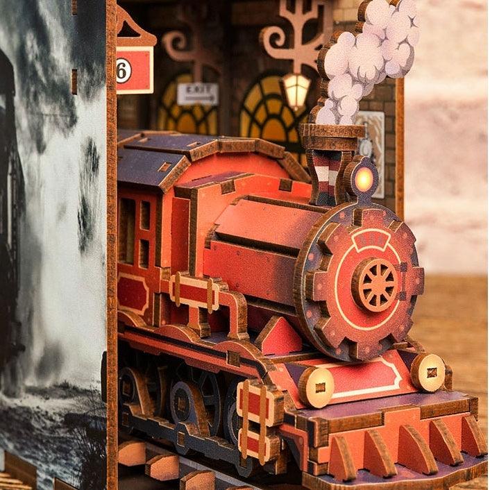 Age of Steam DIY Book Nook Kit – Steampunk Miniature Bookshelf Insert Diorama