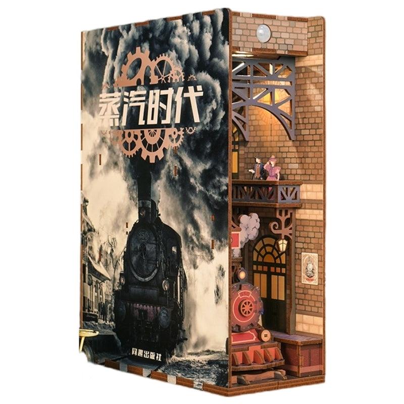 Age of Steam DIY Book Nook Kit – Steampunk Miniature Bookshelf Insert Diorama