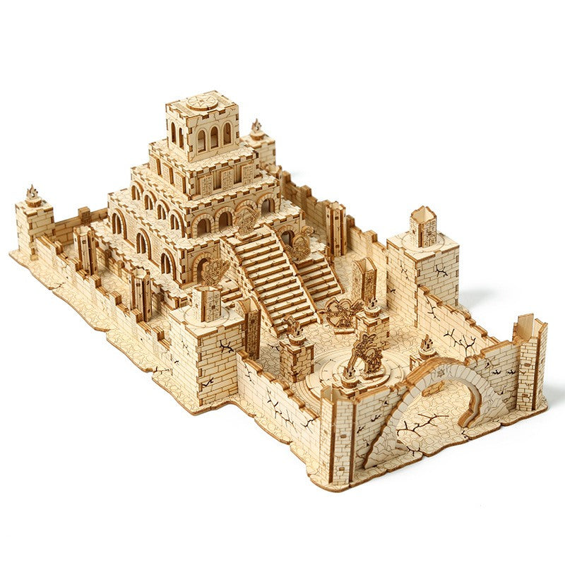 Medieval Battlefield 3D Wooden Castle Puzzle with Moving Gears & Lights