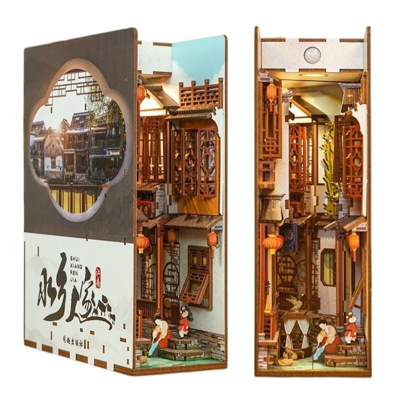 China Water Town DIY Book Nook Kit – Miniature Chinese Scenic Bookshelf Insert