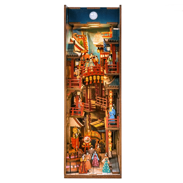 A Tang Dynasty Night Banquet DIY Book Nook Kit – Chinese Cultural Miniature Bookshelf Insert