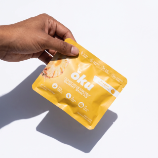 ōku Pineapple Conscious Energy Gummy Snacks - Clean Caffeine + Fiber - Pack of 8
