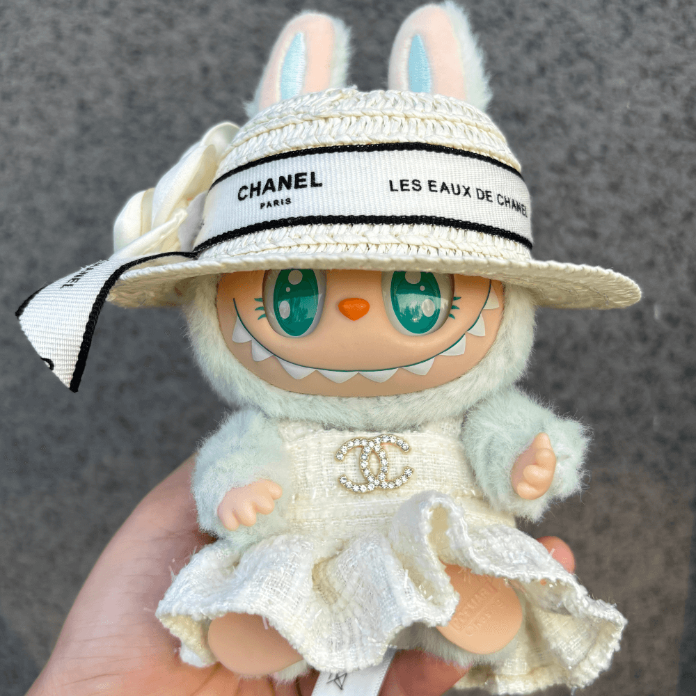 Coco Luxe Dress, Hat & C-Bag 3-Piece Set - Labubu Fashion Clothes (Bag Included)-Boobulo