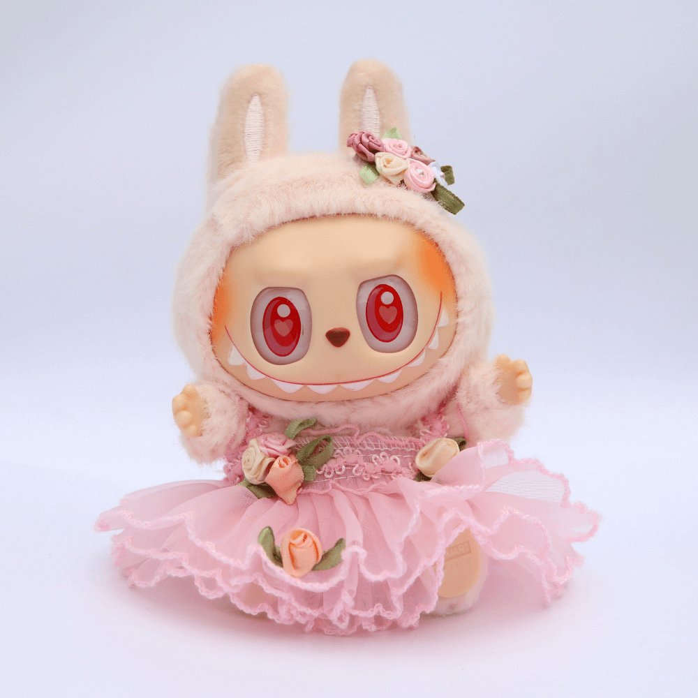 Pink Wedding Dress 2-Piece Set - Labubu Fashion Dress-Boobulo