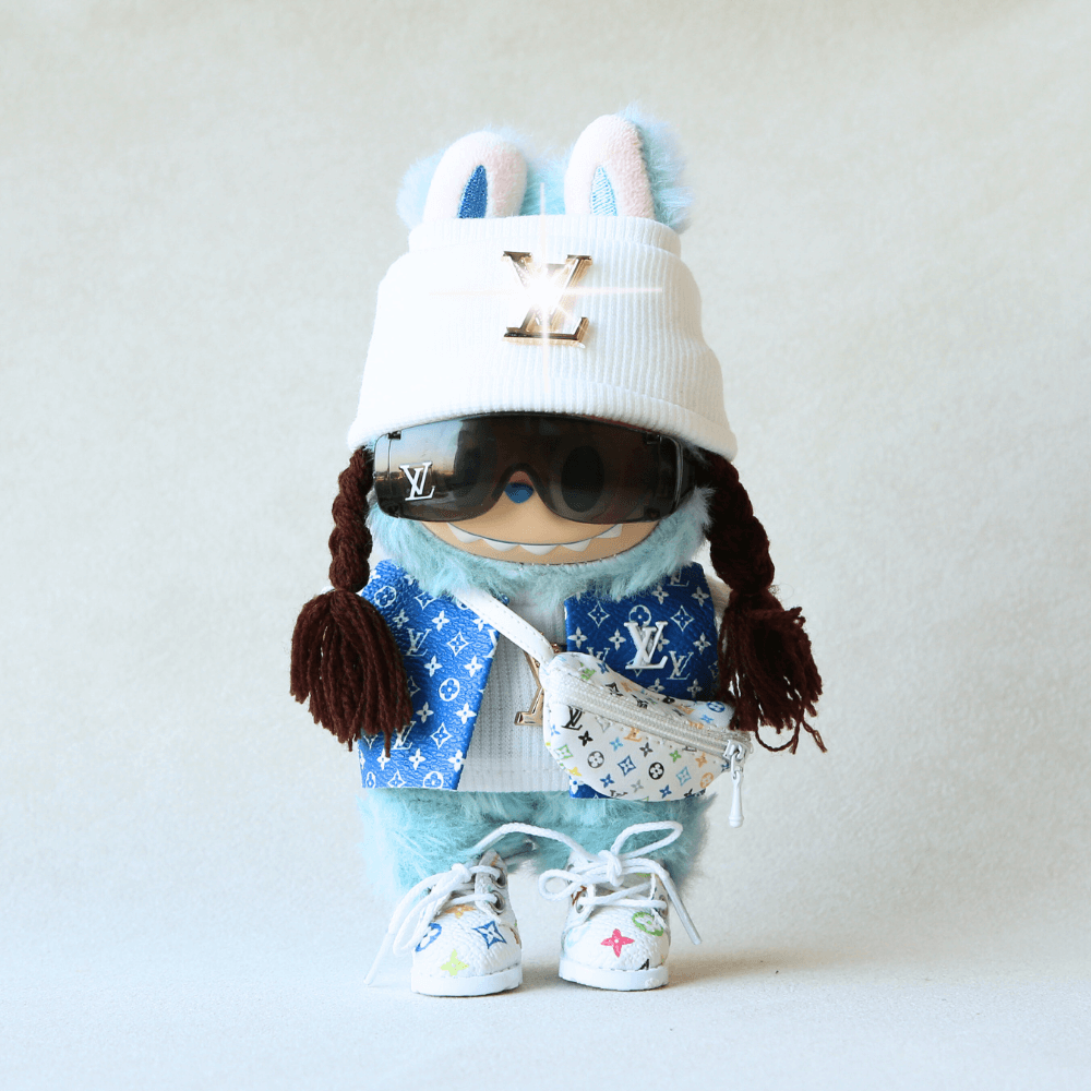 Luxe Blue Vest Set – 6-Piece Set-Labubu Clothes