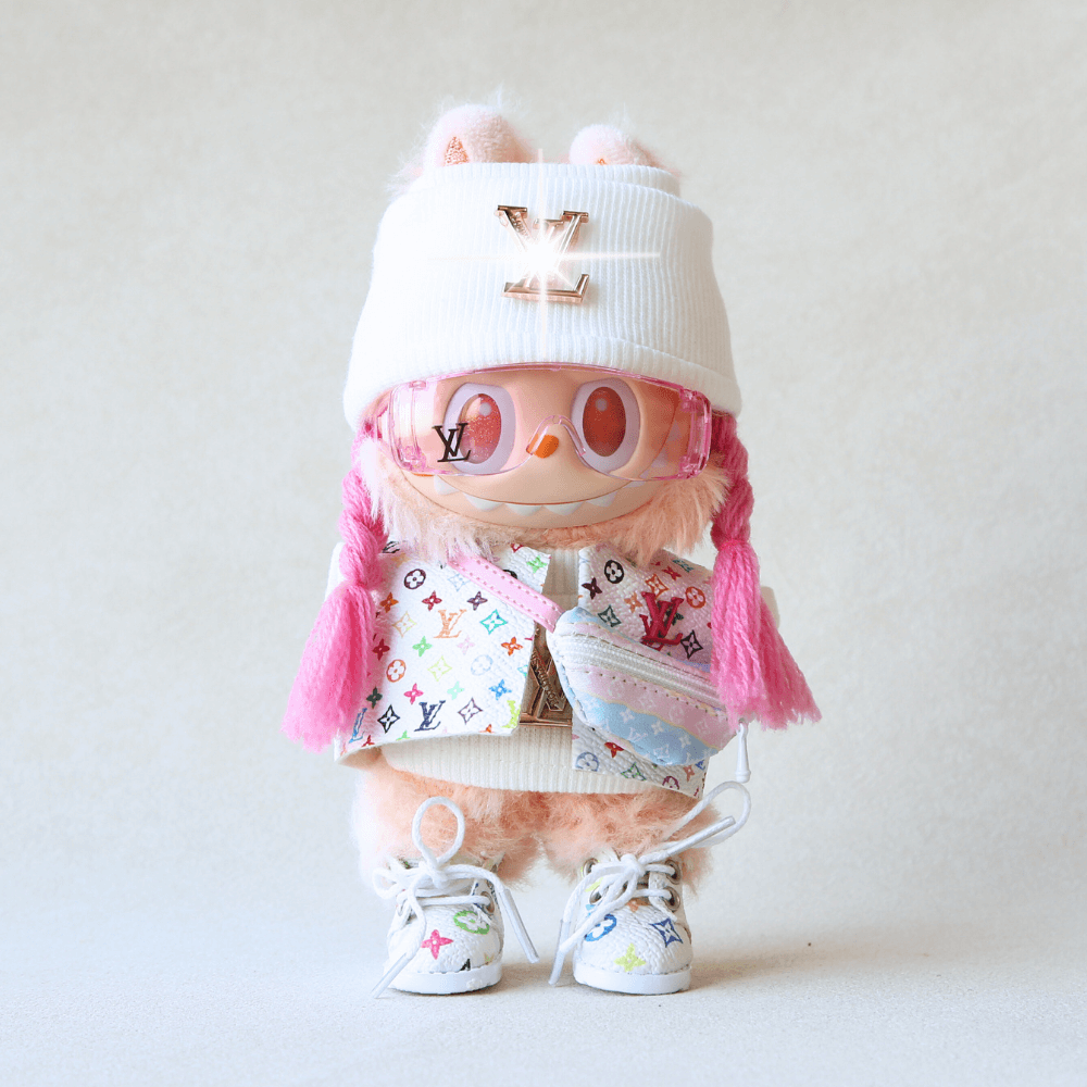 Luxe White Vest Set (6-Piece) Labubu Clothes