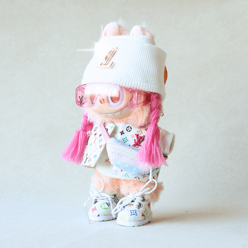 Luxe White Vest Set (6-Piece) Labubu Clothes