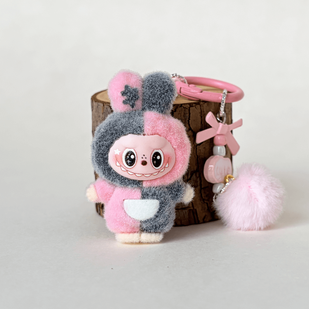 Candy color Mini Labubu keychain