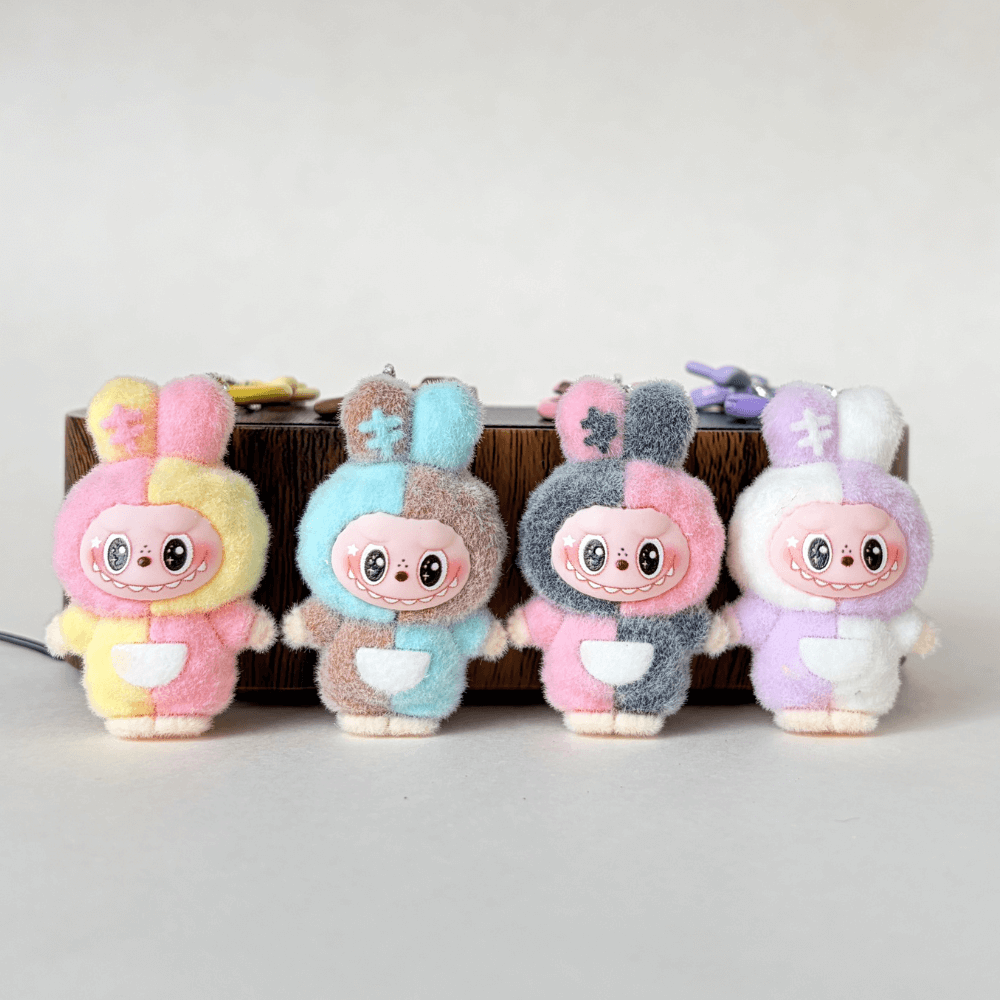Candy color Mini Labubu keychain