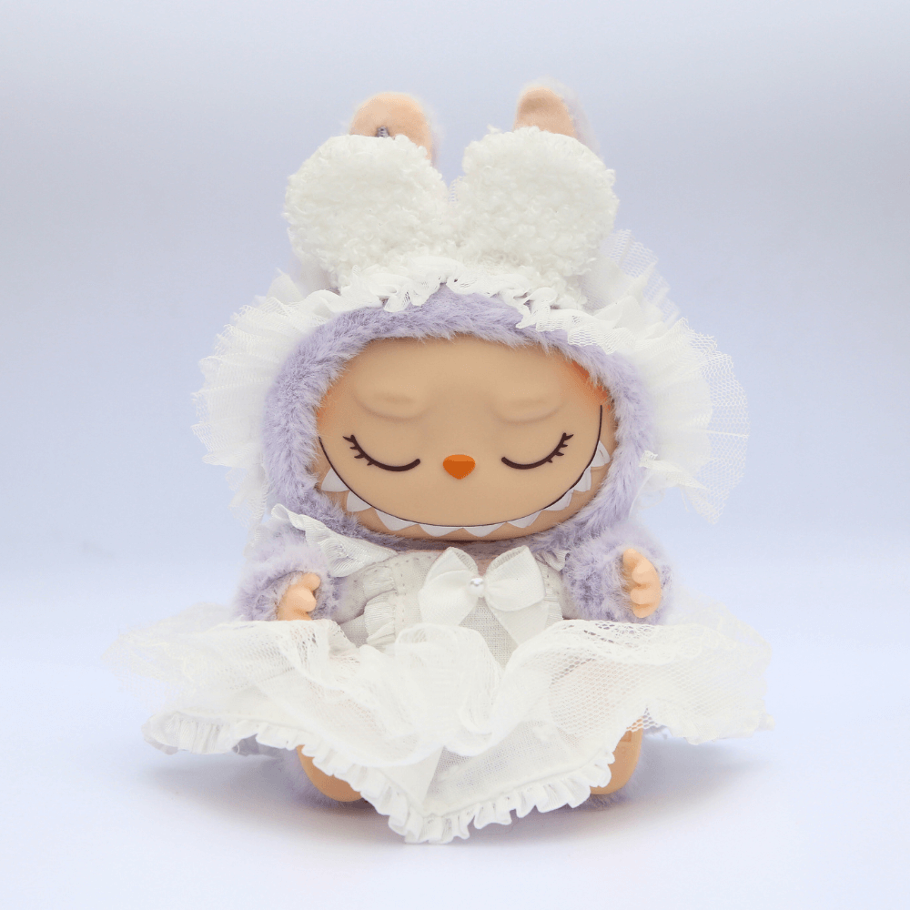 White Wedding Dress 2-Piece Set - Labubu Fashion Dress-Boobulo