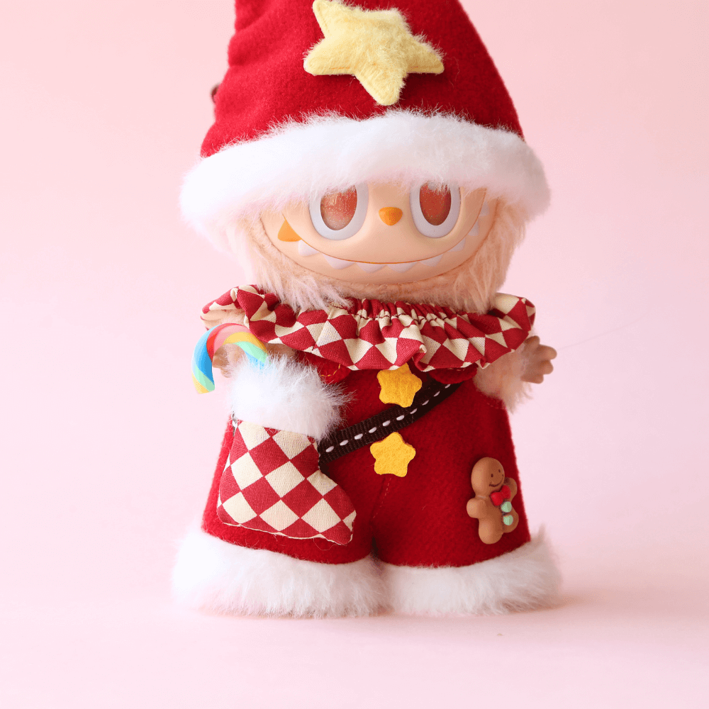 Festive Christmas Costume Set (3-piece) for Labubu 