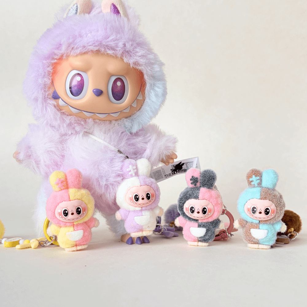 Candy color Mini Labubu keychain