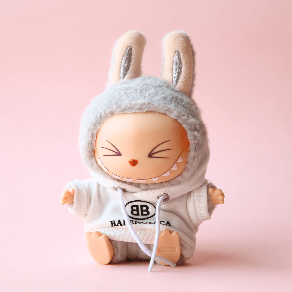 Balen-Inspired Hoodie & Canada G Style Down Vest Set for Labubu 