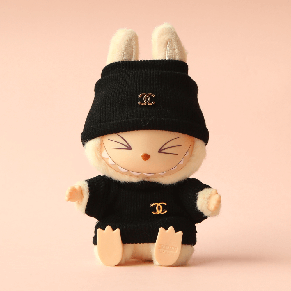 White Tweed Chic 2-piece-Set - 6.7″ Labubu Fashion Clothes-Boobulo